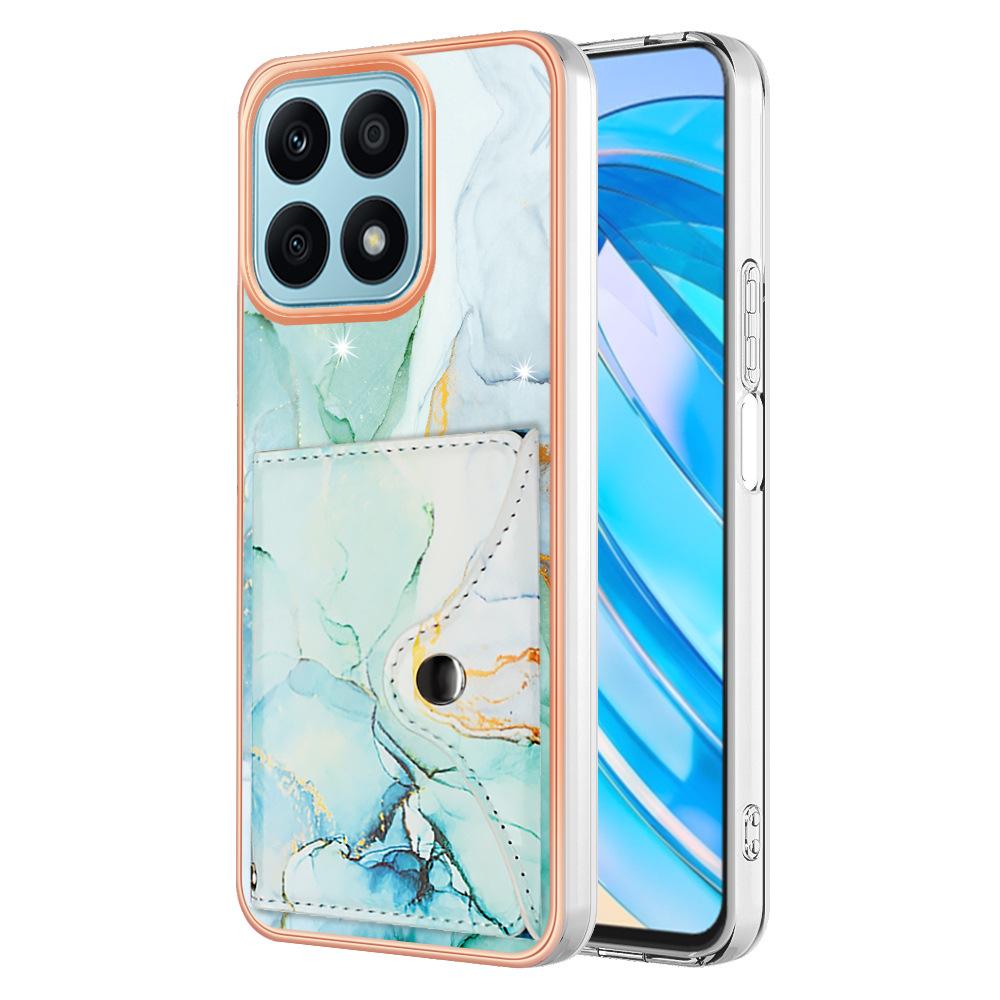Applicable to Honor 90lite mobile phone case X6A electroplated marble pattern insert card bag Magic 5 Pro anti-drop
