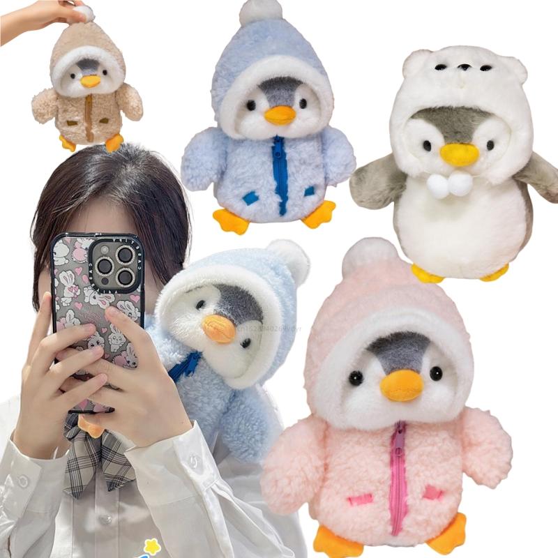 Fun Stuffed Plush Penguin Transformation Soft Dolls Cartoon Funny Get Dressed Pillow Creative Birthday Christmas Gift for Girls