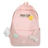 Middle School Student Schoolbag Female Solid Color Backpack Campus Schoolbag