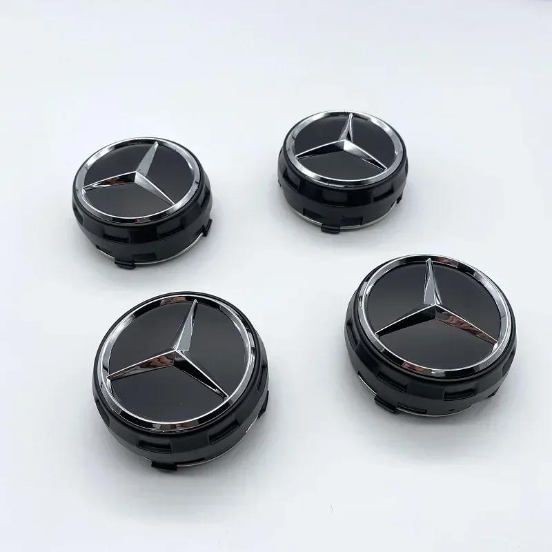 WVWGI1 For Mercedes Benz New 4Pcs 75mm Car Styling Wheel Center Cap Hub Covers Badge Car Accessories For Mercedes Benz AMG C63 C43 E53