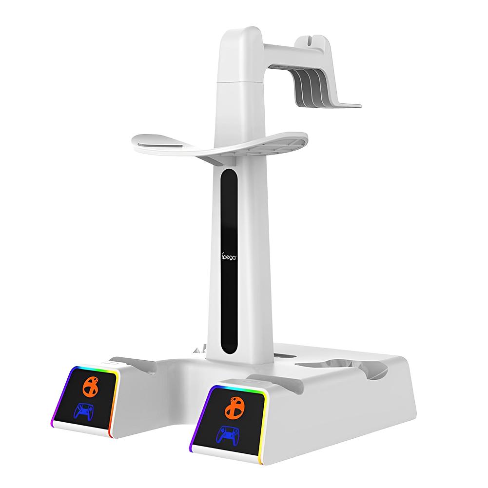 

Для контроллера PlayStation5 VR2 Четырехместная зарядная док-станция USB-зарядка Расширение Зарядная станция с держателем для VR-гарнитуры Подставка для дисплея белый