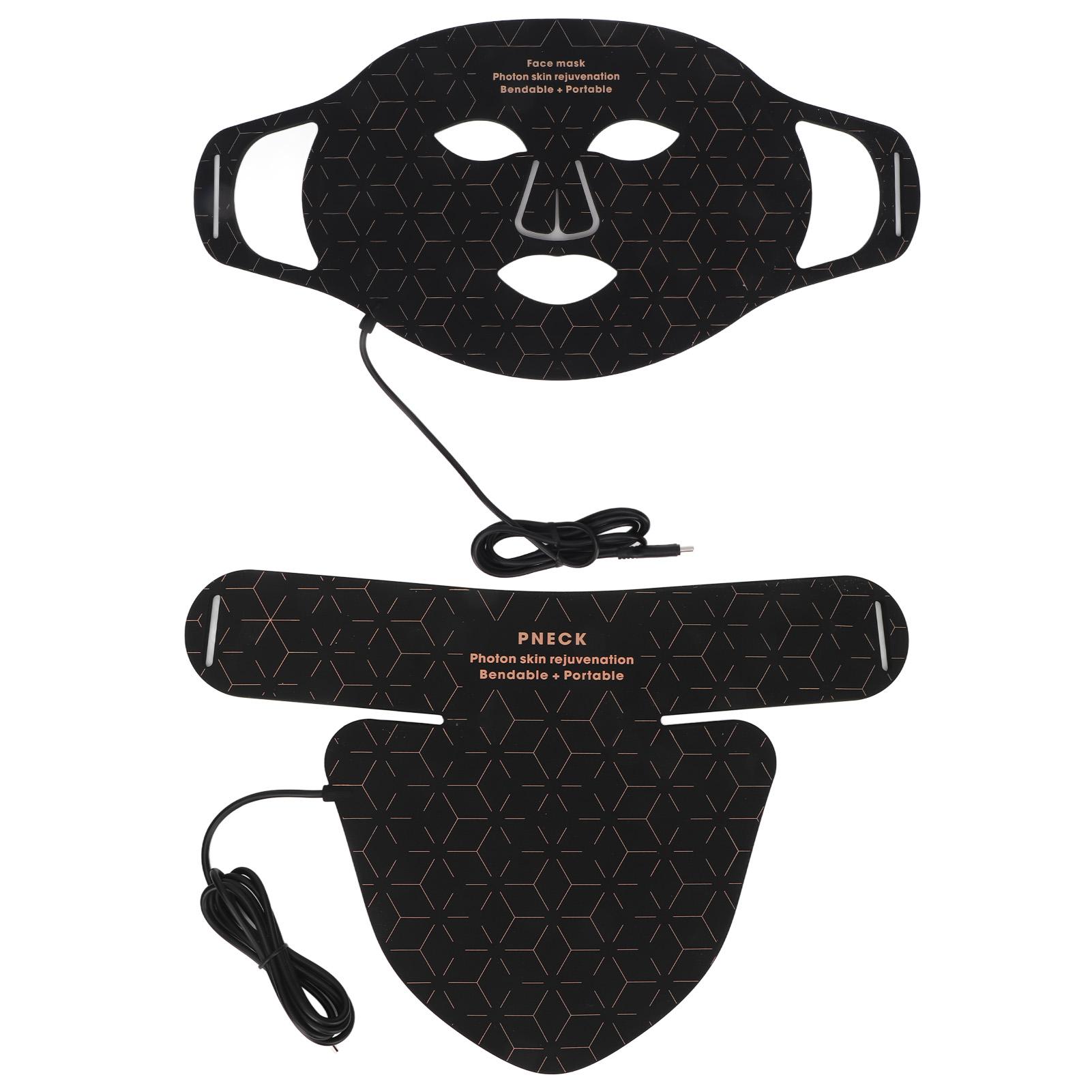 

Силиконовый светодиодный фотонный чехол для лица и шеи с красным и синим светодиодом для омоложения кожи, чехол для лица и шеи, косметическая машина