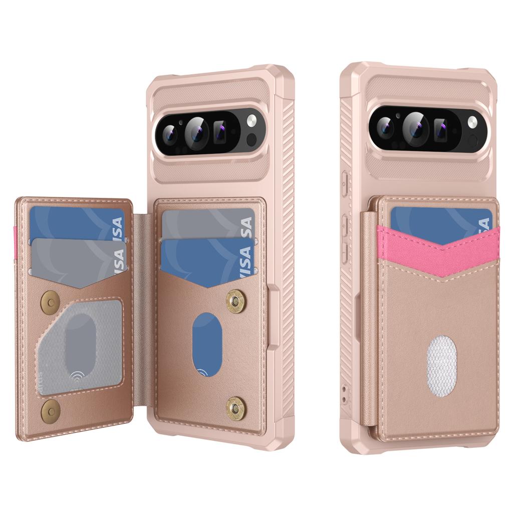 For Google Pixel 10/Pixel 10 Pro Case RFID Blocking Card Slot Kickstand Leather + TPU Phone Cover