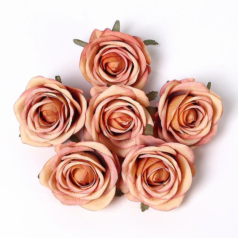 5/10Pcs Rose Artificial Flowers Head Silk Fake Flowers Wedding Decoration Home Decor DIY Bride Crafts Wreath Garland Accessories