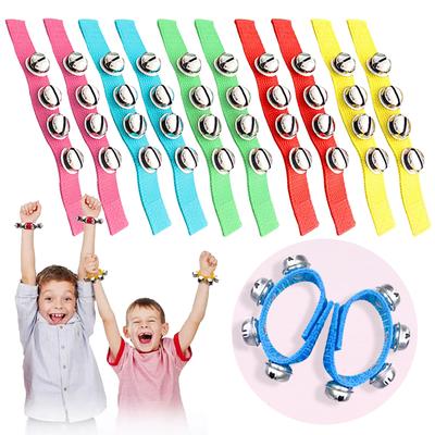 2 Stück Handgelenkschellen Orff Schlaginstrument Stoff Handglocken Ring Kinder Aufführungsrequisiten Farbe Musikspielzeug Handgelenkband TMZ