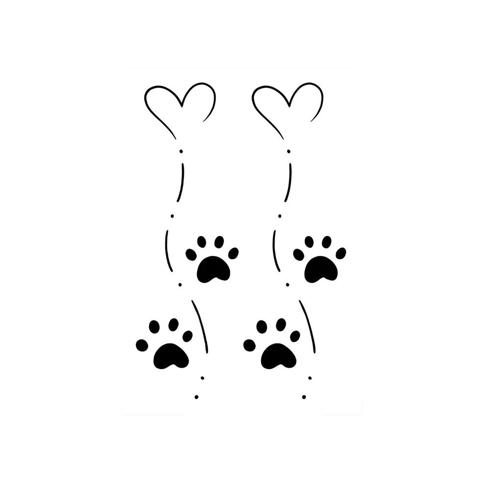 Cute Simple Love Line Cat Claw Tattoo Sticker Lasting Waterproof Premium Tattoo Sticker