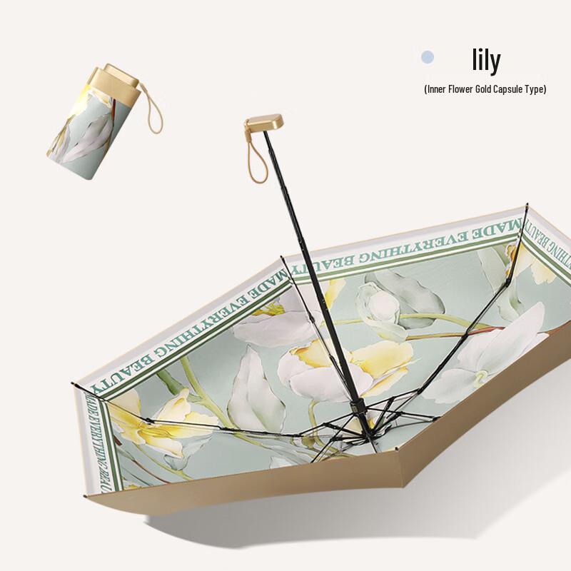 PALONY Ultralight Flat Six-Fold UV Sun Umbrella