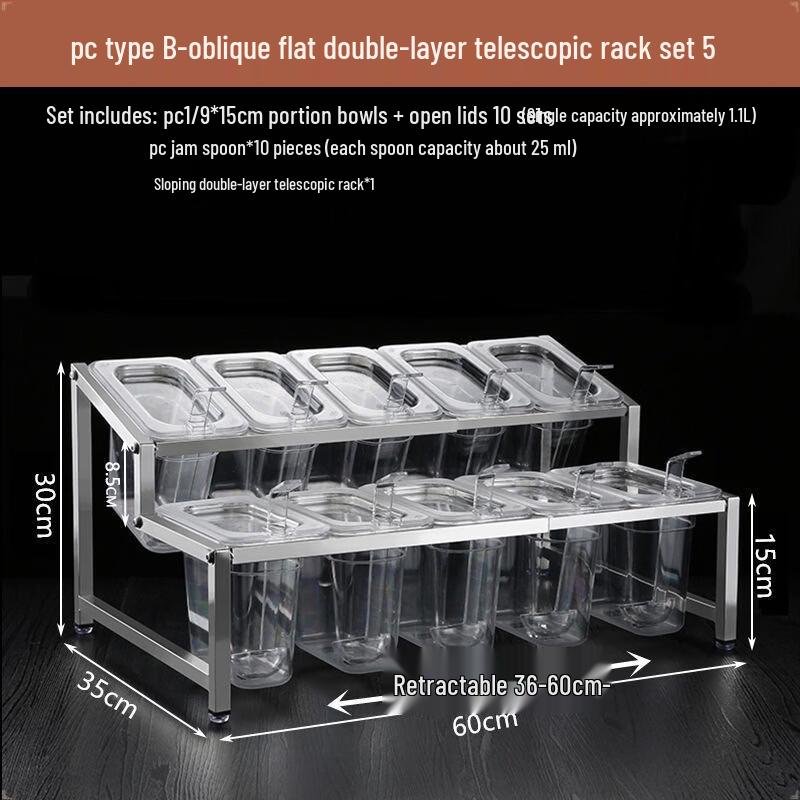 Handun Acrylic 10-Compartment Condiment & Jam Box with PC Lid