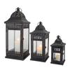 Set of 3 White Lantern Durable Garden Metal Lantern Empty Square Candle Lantern for Wedding Decoration