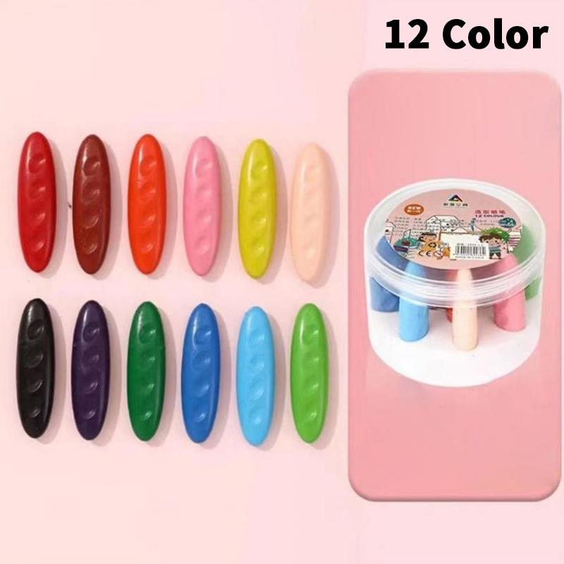 

12/24/36 Colors Children Do Not Dirty Hands Plastic Crayon Set Creative Painting Tools Peanut Shaped Washable Erasable