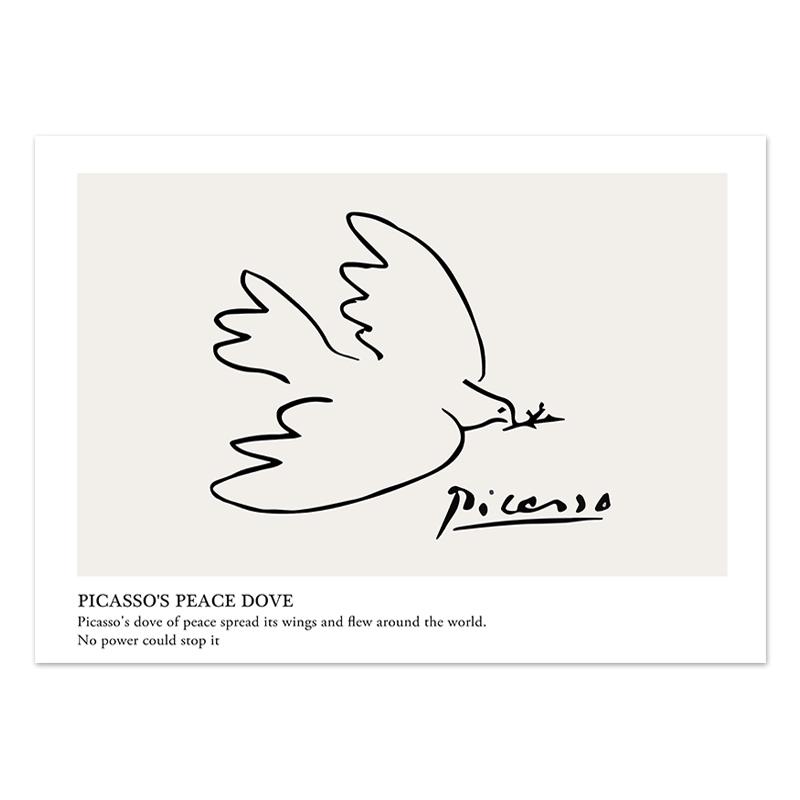 Abstract Line Bird Woman Face Canvas Paintings Picasso Matisse Minimalist Wall Art Poster Modern Print Pictures for Home Decor