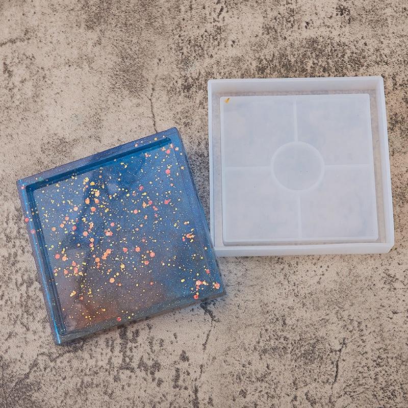 3Shapes Handmade Round Square Coaster Resin Mold Tea Mat Tray Coaster Epoxy Resin Silicone Casting Molds Art Craft Tool