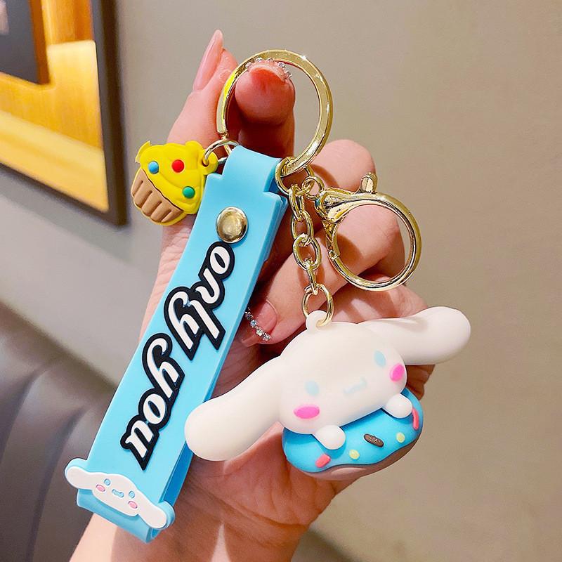 Adorable Silicone Keychain With Cute Dinosaur Cartoon Design For Bags And Keys