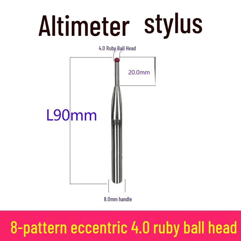 TESA Height Gauge Probe, 4.0mm Ruby Ball, Eccentric