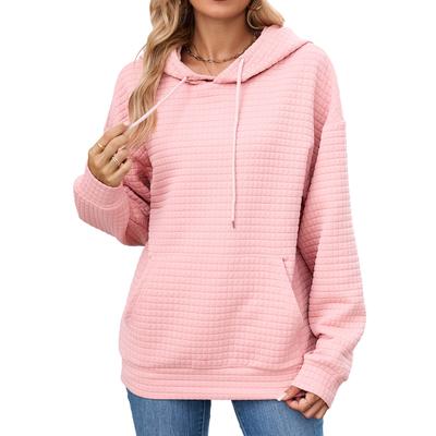 Ein neues einfarbiges Kapuzen-Taschen-Oversize-Langarm-Sweatshirt für Damen für Herbst und Winter