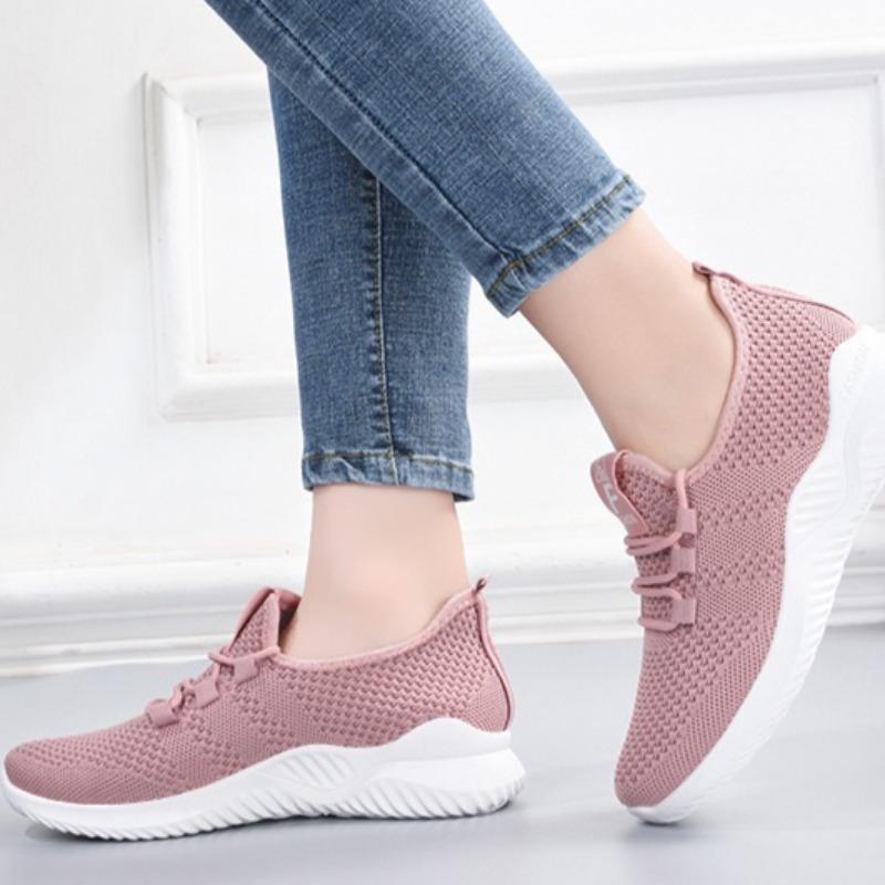 Women Fly Woven Mesh Running Shoes, Lightweight Breathable Casual Sneakers