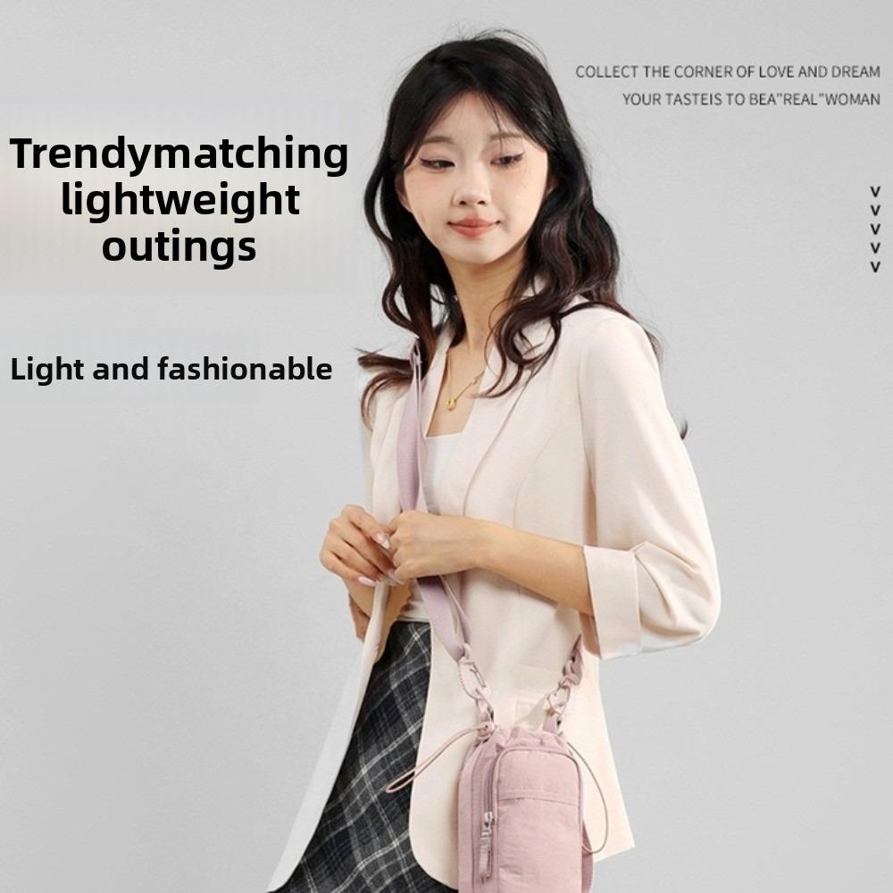 Multifunctional Crossbody Phone Pouch Large Capacity Nylon Water Bottle Storage Bag Square Handhold Women's Fitness Bag Outdoor