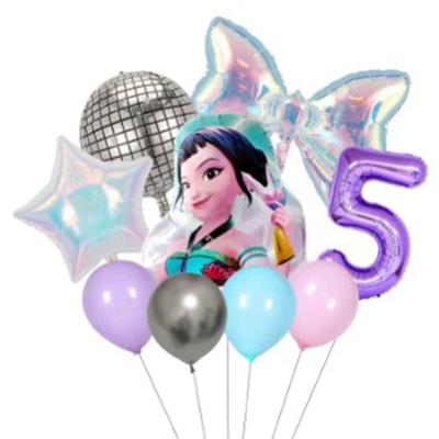 Witch Hunter KPOP-themed Digital Balloon Set for Children's First Birthday Party Decoration