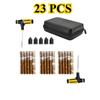 Multipurpose Tire Repair Kit with Rubber Strips Tools Pliers Pressure Gauge for Car, Bike, Motorcycle. Handles Most Tire Damage