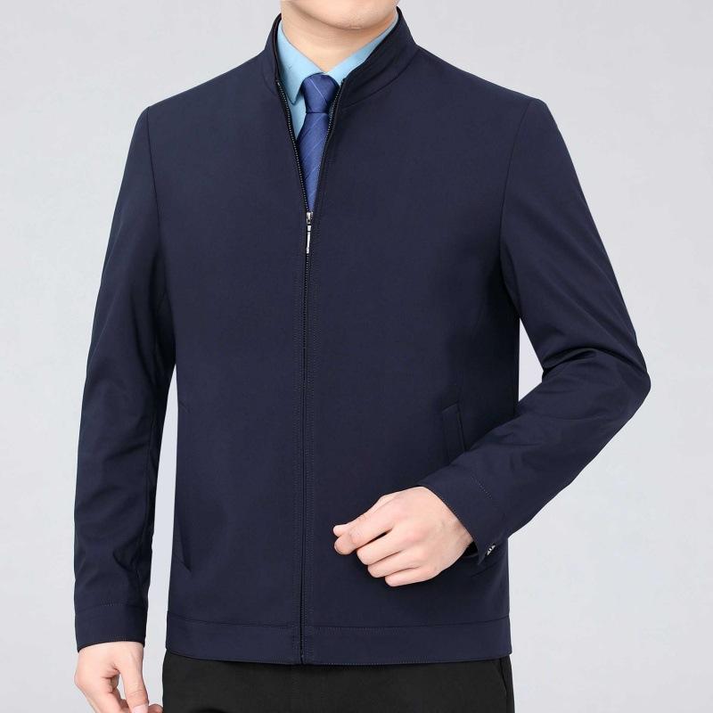 Mulberry Silk Jacket Men's Spring and Autumn New Business Lapel Dad Jacket Middle-aged Casual Handsome Men's Jacket