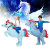 Blue Unicorn Inflatable Costumes Adults Child Christmas Halloween Dress Gift Up