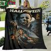 Film Horror Halloween Michael Myers Fantasia Coperta in Flanella per Casa Viaggio Ufficio Portatile Morbida Coperta Regalo
