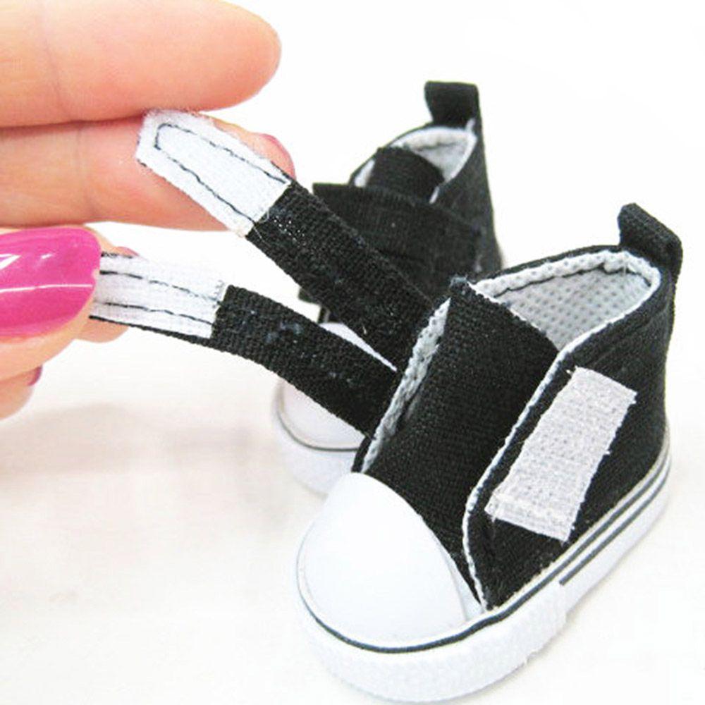 1 Pair Fashion Playing House Handmade Props Mini Sneakers Toys Accessories Denim Canvas Doll Shoes