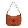 Adjustable Shoulder Straps Drawstring Bucket Bag Solid Color Canvas Crossbody Bag  Student