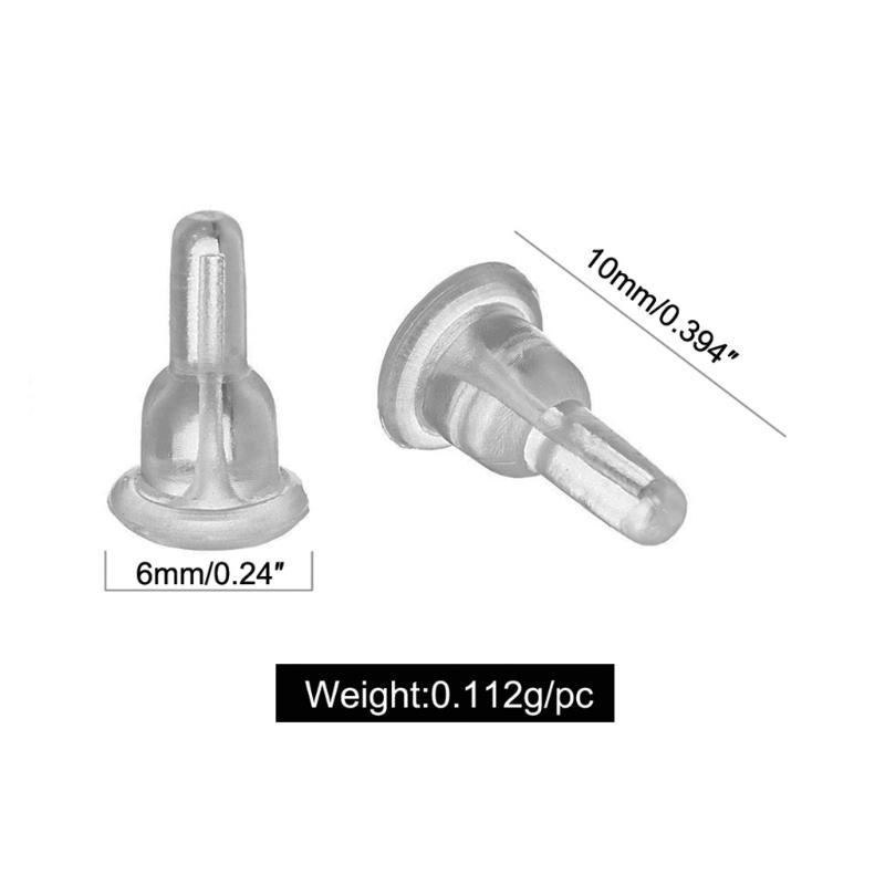Non-slip 50x Soft Clear Earring Backings Silicone Rubber Safety Pads Backstops Replacement for Earring Studs Hoop DIY
