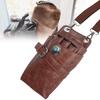 Barber Scissor Pouch Holster with Belt Hairdressing Waist Holder Case Bag Brown