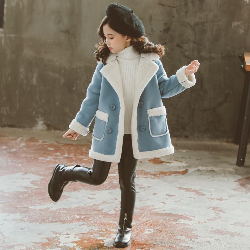 Children's Woolen Coat 2023 Winter Girls Fashion Woolen Coat