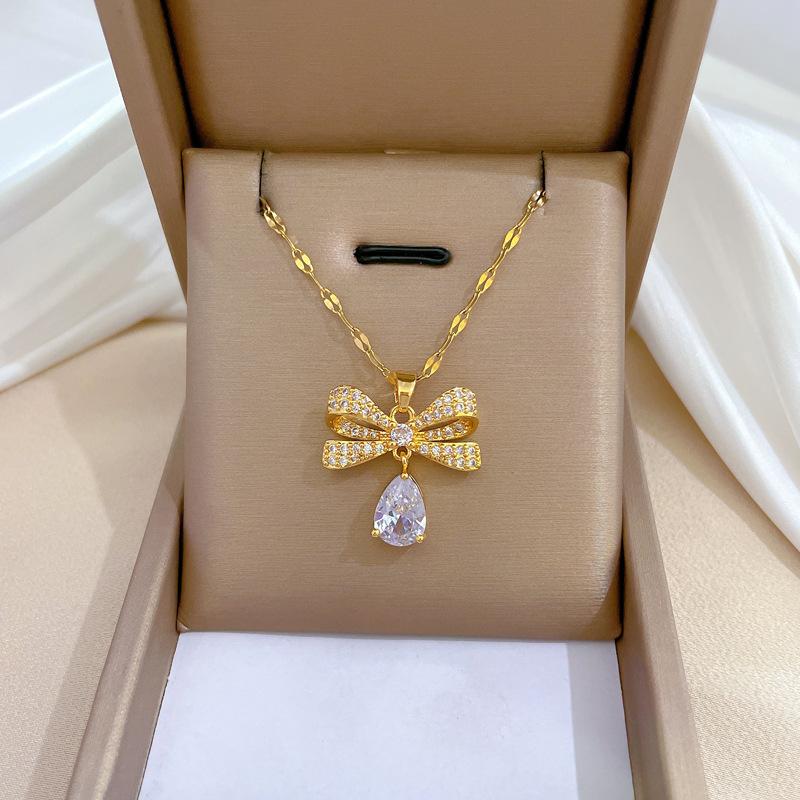 Collier à la mode pour femmes, en cuivre, Micro incrusté, en acier, Simple, maille rouge, chaîne de collier exquise