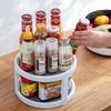 Yimijia Rotating Kitchen Seasoning Rack - Double Layer, Large Capacity, Tabletop Storage