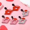 Vibrant Hip Hop Heart & Lips Acrylic Earrings