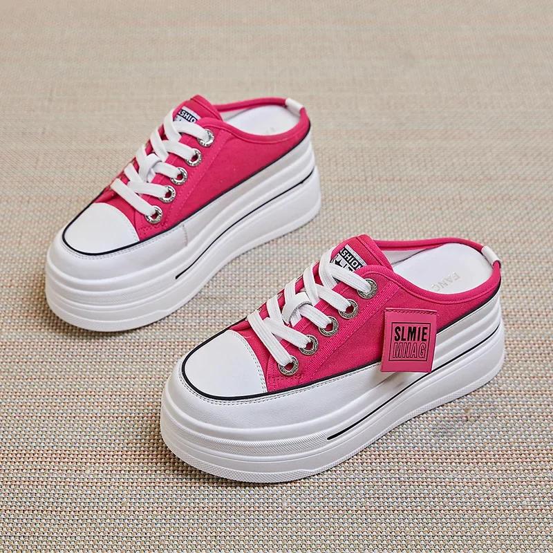 Fashion New Fashion Summer Sports Slippers Womens Vulcanized Shoes Flat Thick Bottom Widening Casual Breathable Sandals Slippers Middle