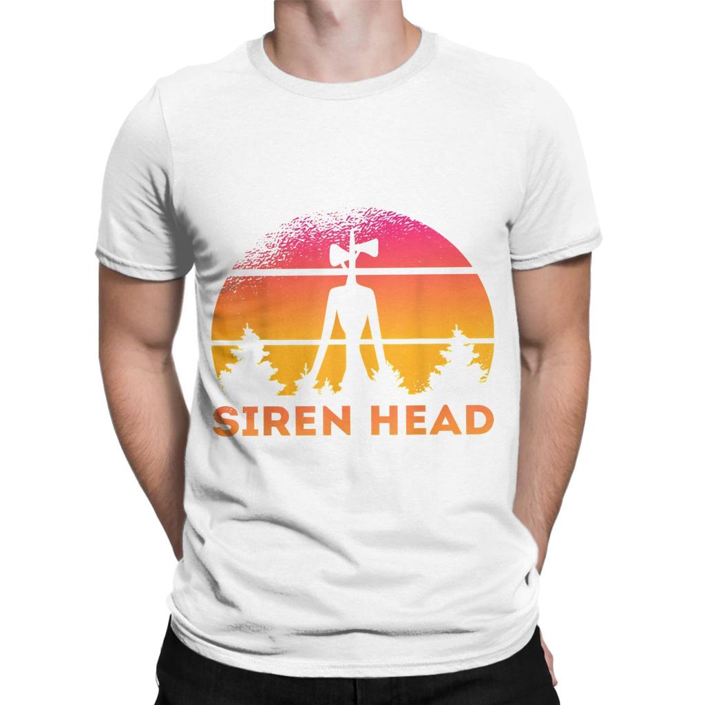 Siren Head sunset retro Novelty 100 Cotton TShirt Siren Head Tees Tops For Unisex