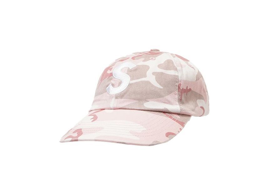 Supreme Pigment Coated S Logo 6-Panel Pink Camo One-Size