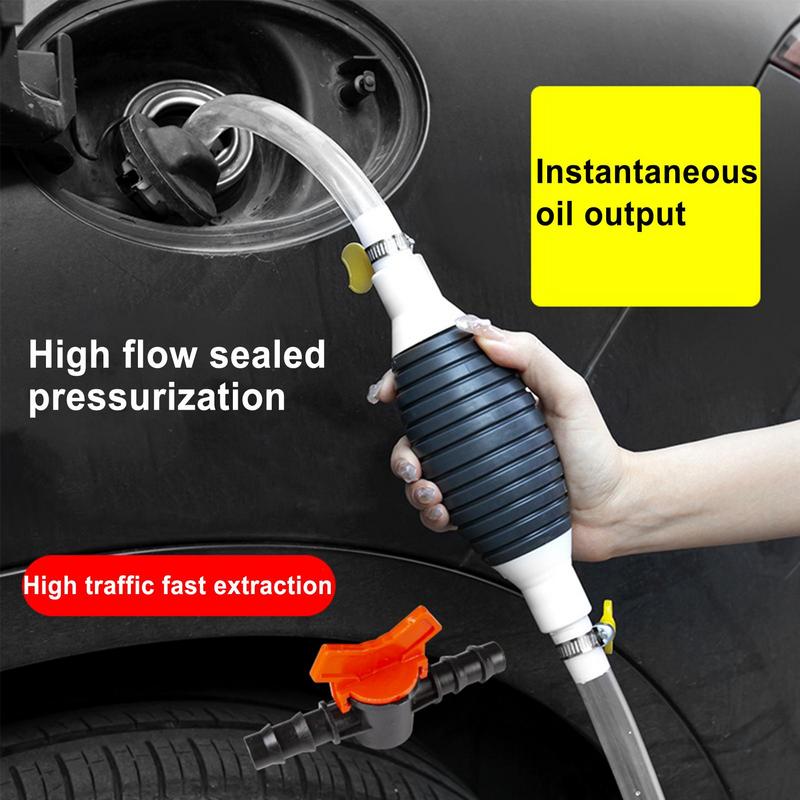 Hand Siphon Pump Manual Suction Siphon Pump Multifunctional Portable Extractor Transfer Kit For Oil Includes Valve Hose And