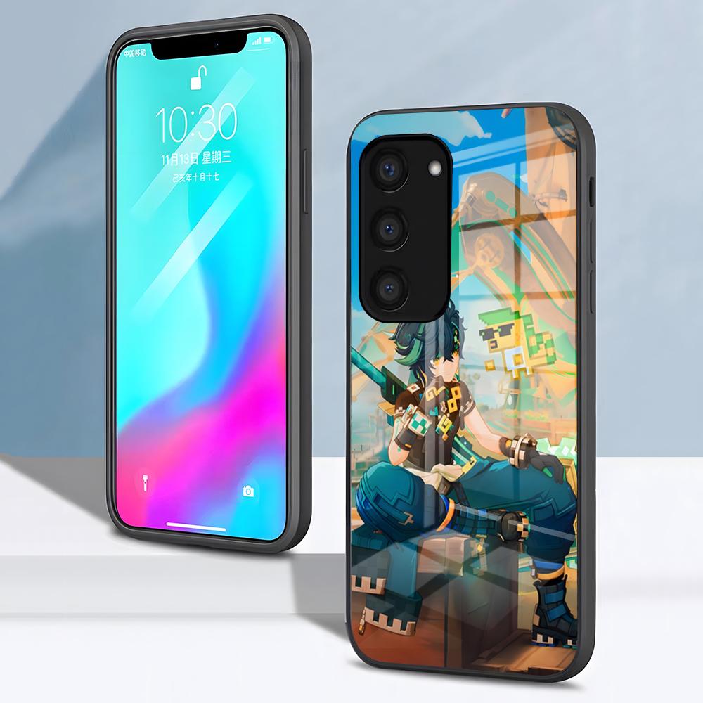 Kinich G-Genshin Impact Phone Case For Samsung S26 S25 S24 FE S23 S22 S21 Plus S20 Ultra Note20Ultra Black Glass Cover
