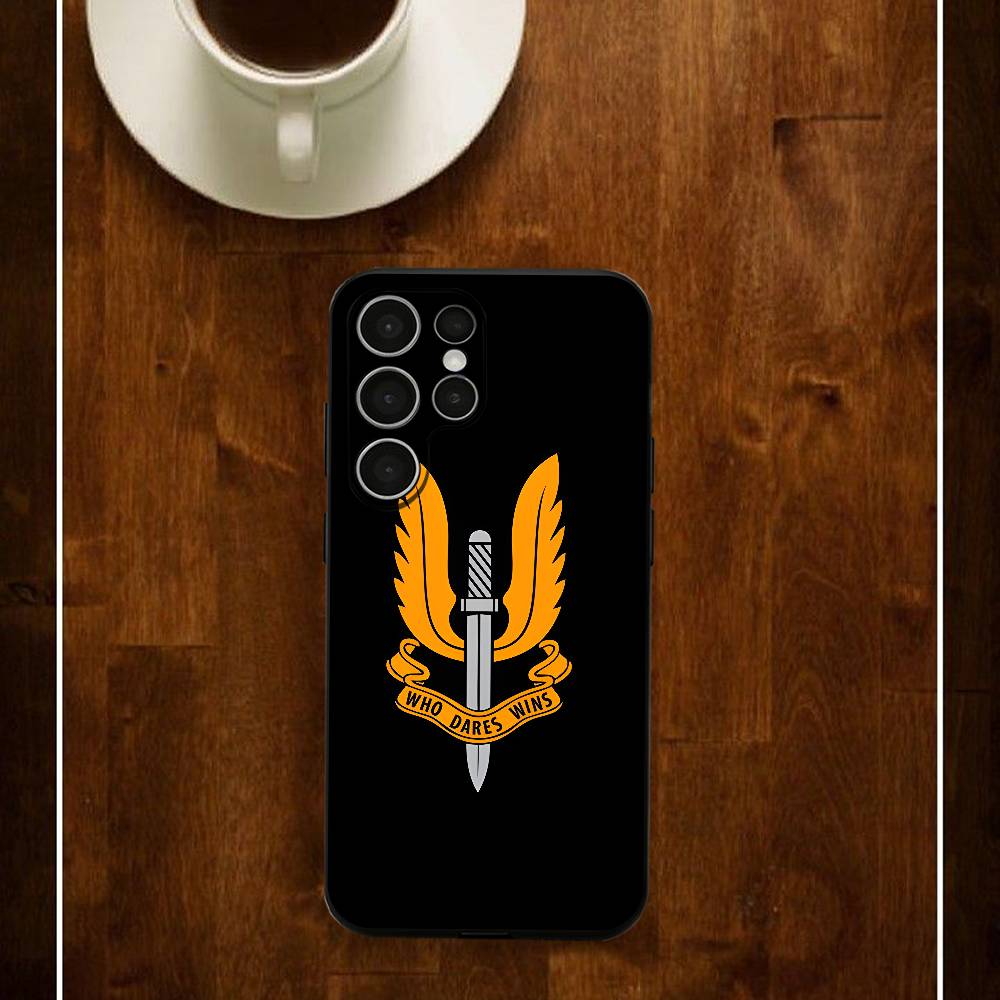 

SAS WHO DARES WINS Silicone Case For Samsung S25 24 23 22 21 20 Plus Ultra 5G Lite Shockproof Cover Samsung S25ULTRA