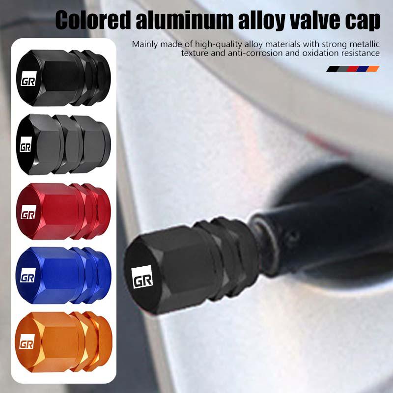 4pcs Aluminum Car Styling Wheel Tire Tyre Valve Air Stem Cap Cover Accessories For Toyota CHR Land Cruiser RAV4 Camry Fortuner