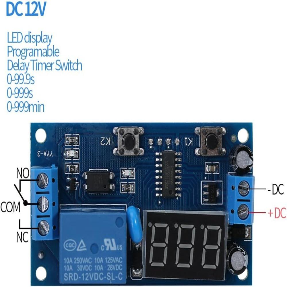 MCU Programmable Timer Relay Module DC 12V Delay On Off Relay  Home Automation
