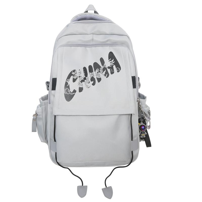 

Студенческий школьный рюкзак женский с буквенным принтом мужской рюкзак большой емкости серый