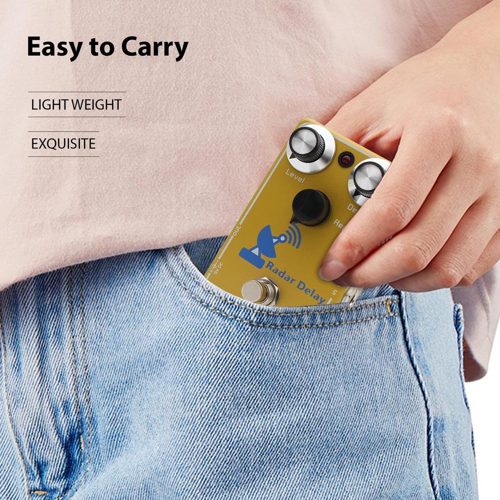 Asixxsix Classic Delay Effect Analog Direct Signal Path Guitar Pedal with Delay for Electric True Echo Decay Clear Impact Pedal, Digital-Analog