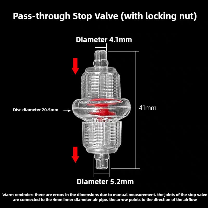 

1/2Pcs Aquarium Air Pump Accessories Check Valve three-way /one-way Non-Return Check ValveTrachea with an inner diameter of 4mm 1Pcs