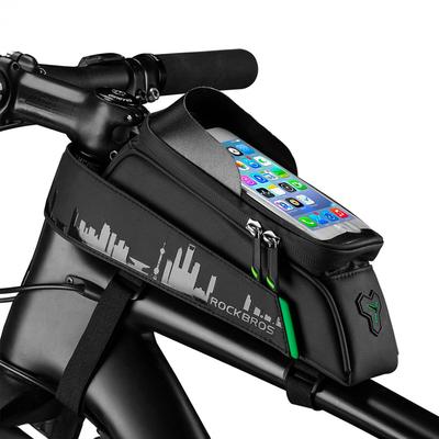 Bicycle Frame Bag with Phone and Navigation Cover, Black
