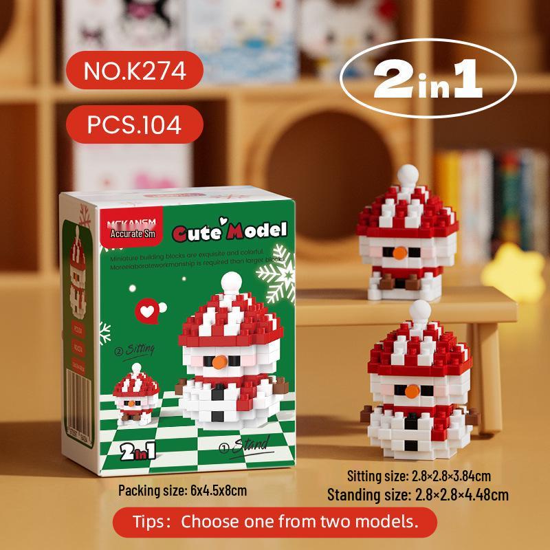 Christmas-Themed Lego-Compatible Building Blocks: Tree, Reindeer & Santa Set