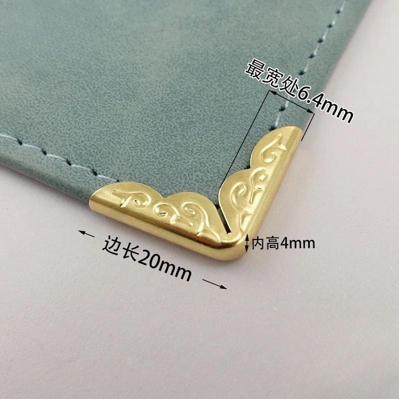 11pcs Notebook Metal-Edge Protection Bronze Decoration and TN Elastic Rubber Band for Protection Diary Accessories