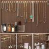 8 Hooks Jewelry Display Rack Plastic Transparent Jewelry Organizer Stand Wall Hanger Adhesive Paste Organizer Box