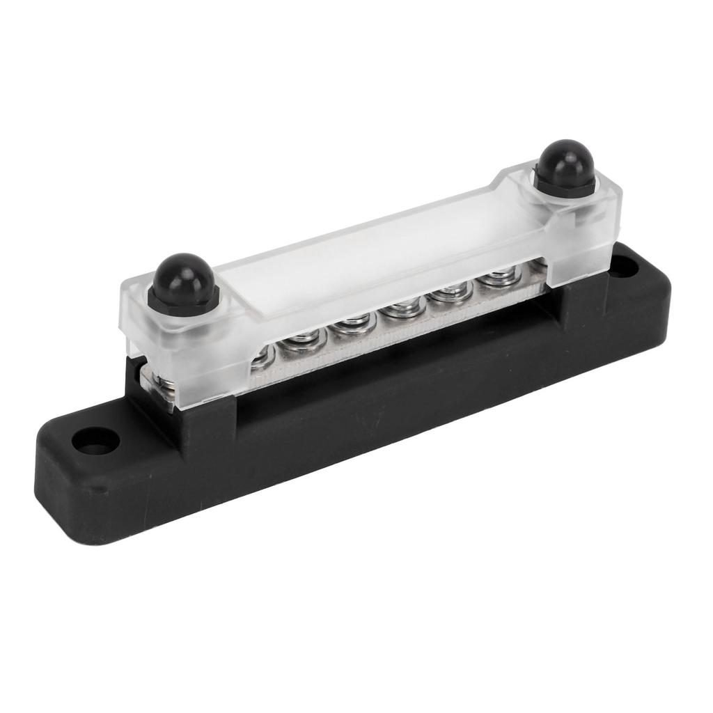 48V 150A 6 Terminal Bus Bar Power Distribution Block with Cover M6 Studs M4 Screws for Car RV   Marine Boat